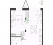 2-комн, 39кв м, этаж 1/3 Владивосток г, Бархатная ул, 13