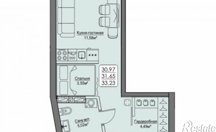 1-комн квартира улица Мыс Кунгасный, 3Б,  д. 3Б