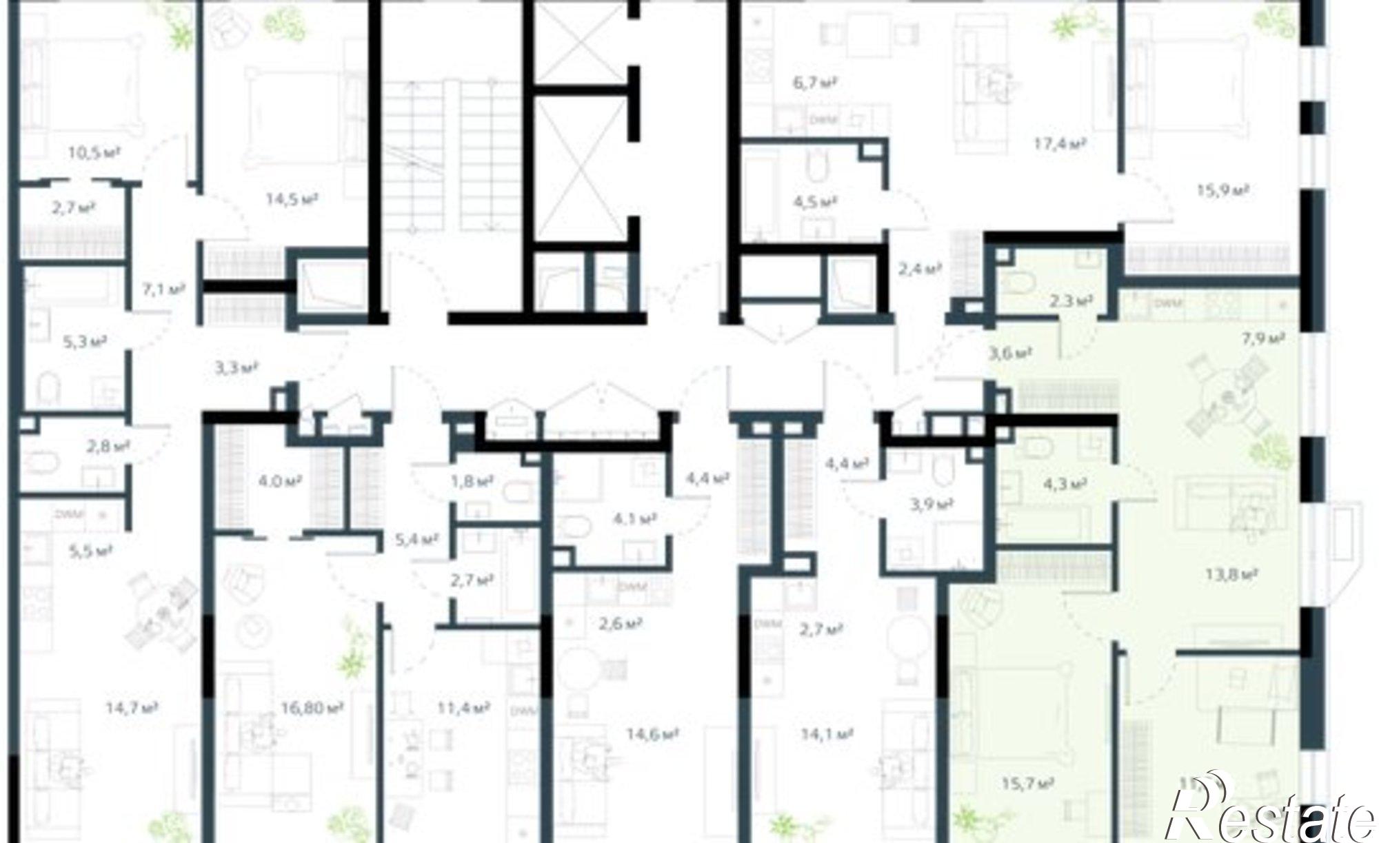 Купить квартиру за 12 969 900 рублей на улица Басаргина, 4 к1