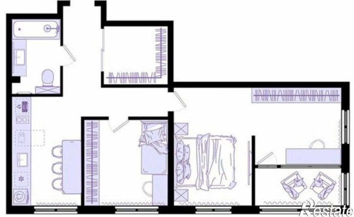 3-комн квартира в новом доме Днепровская улица, 25 к5,  д. 25 к5