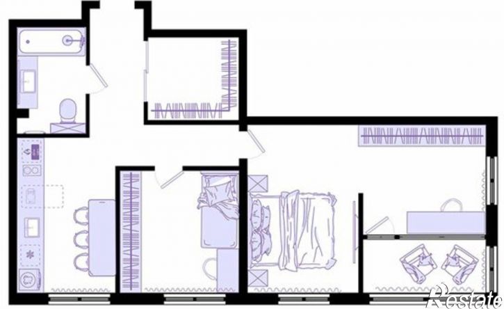 3-комн квартира в новом доме Днепровская улица, 25 к5,  д. 25 к5
