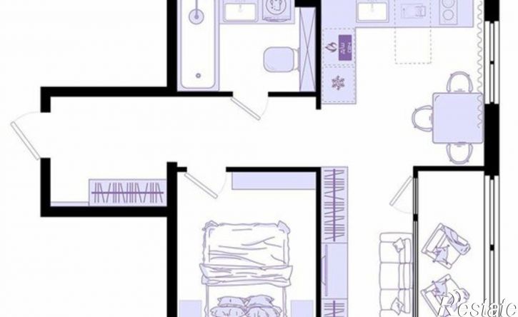 1-комн квартира в новом доме Днепровская улица, 25к8