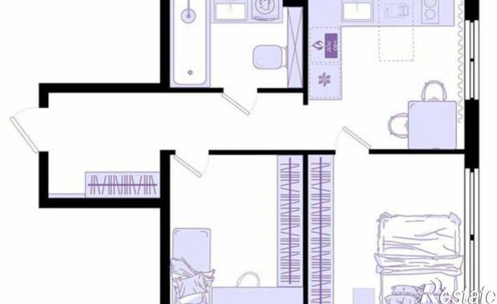 1-комн квартира в новом доме Днепровская улица, 25к8