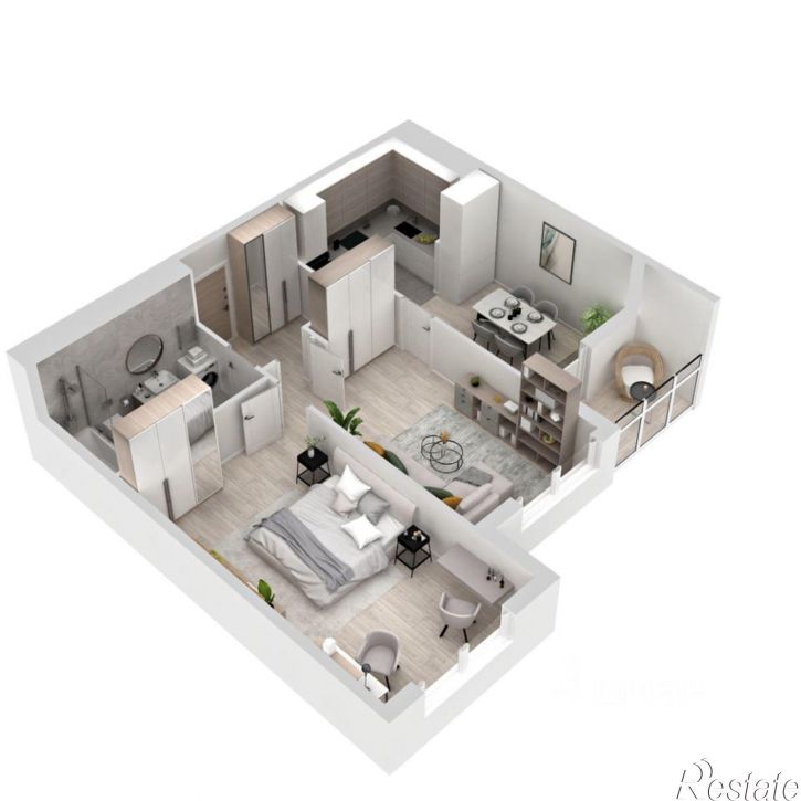 2-комн квартира в новом доме ул Расула Гамзатова, 7 1,  д. 7 1,  к. 1