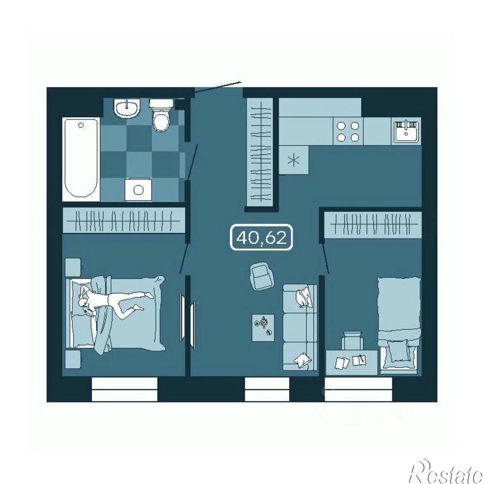 Купить квартиру за 7 626 400 рублей на улица Борисенко, 2 с1