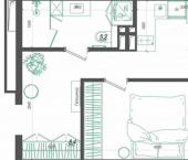 1-комн, 35 кв м, этаж 11/25 ул Невельского, 4 2