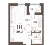 1-комн, 34 кв м, этаж 13/14 ул Коммунаров, 30