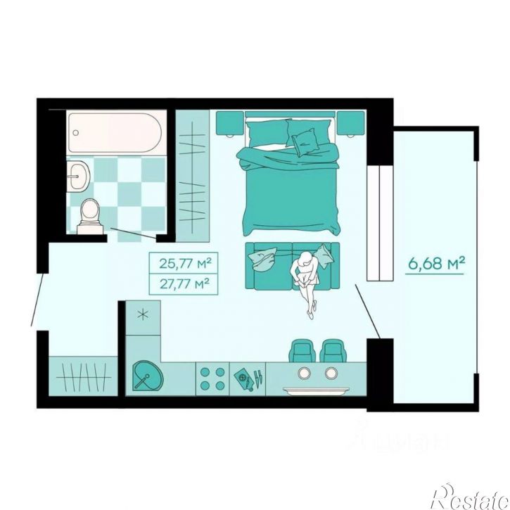 1-комн квартира в новом доме Садгородская улица, 28В к3,  д. 28В к3