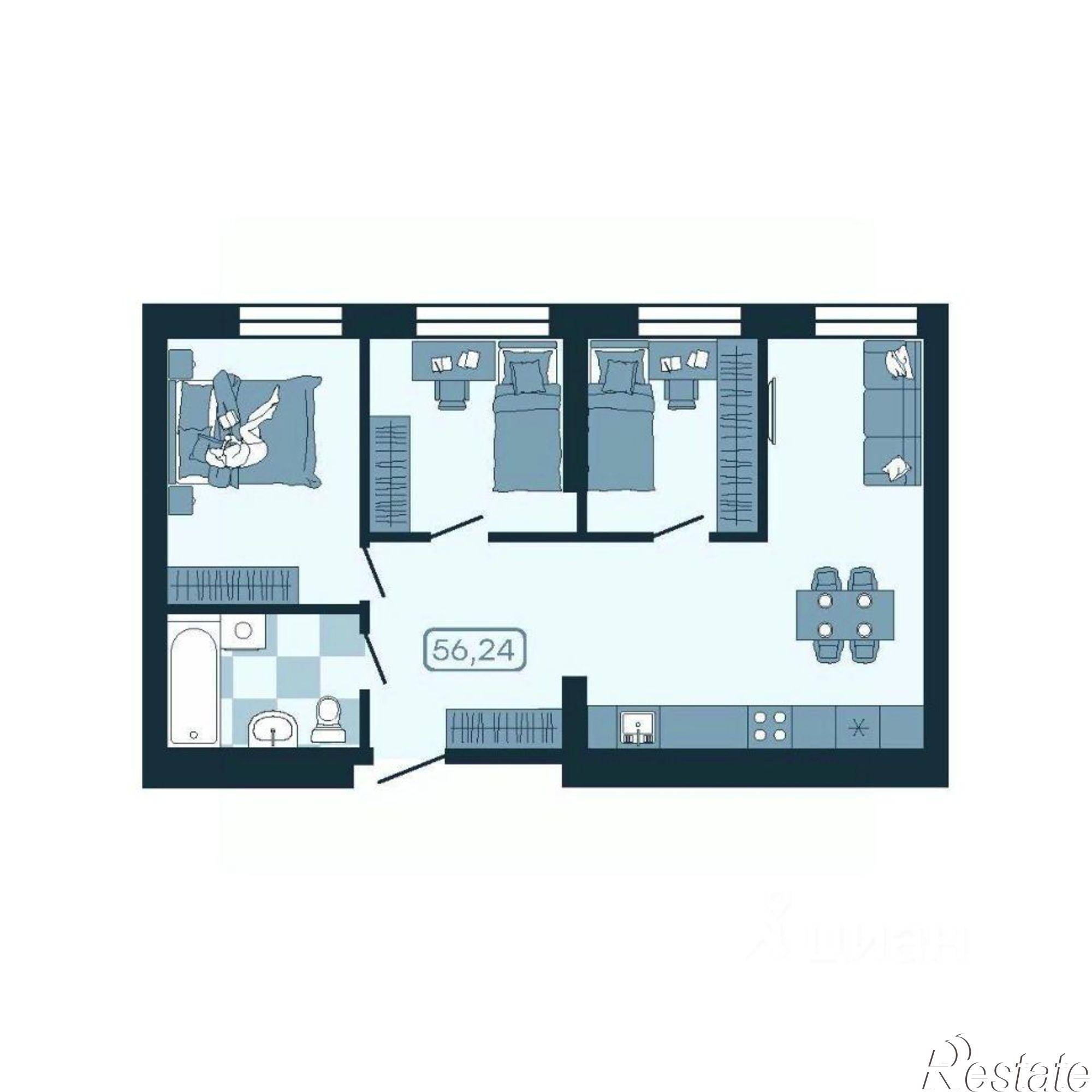 Купить квартиру за 8 436 000 рублей на улица Борисенко, 3 с2