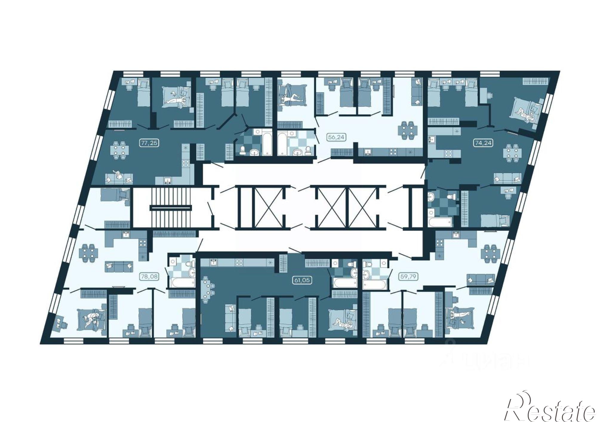 Купить квартиру за 8 436 000 рублей на улица Борисенко, 3 с2
