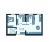 3-комн, 56 кв м, этаж 7/20 улица Борисенко, 3 с2