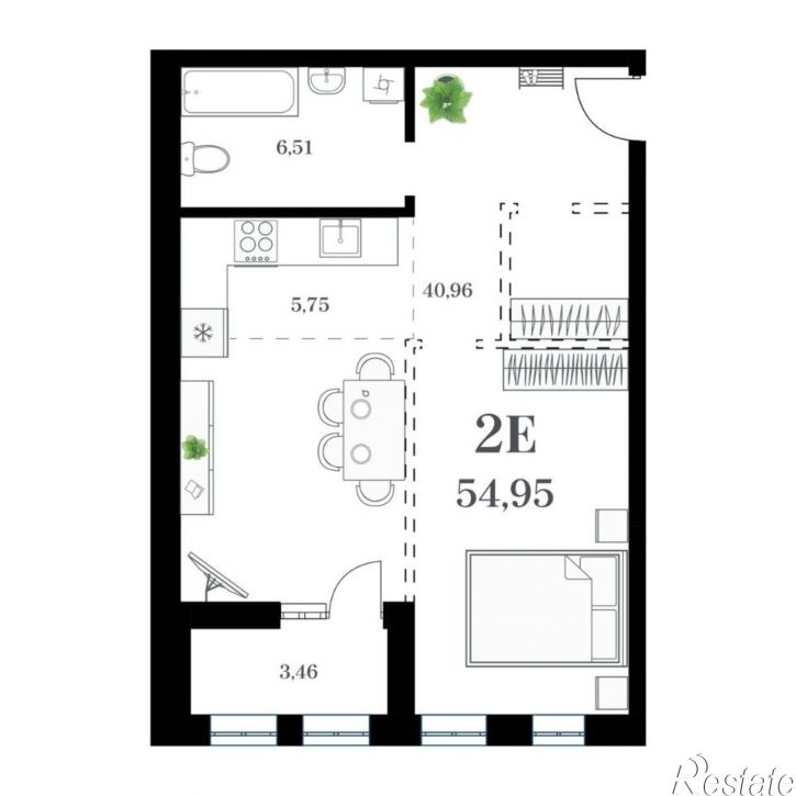 1-комн квартира в новом доме улица Леонова, 54 к2,  д. 54 к2