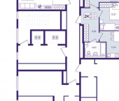 2-комн, 62 кв м, этаж 3/17 улица Борисенко, 100Е