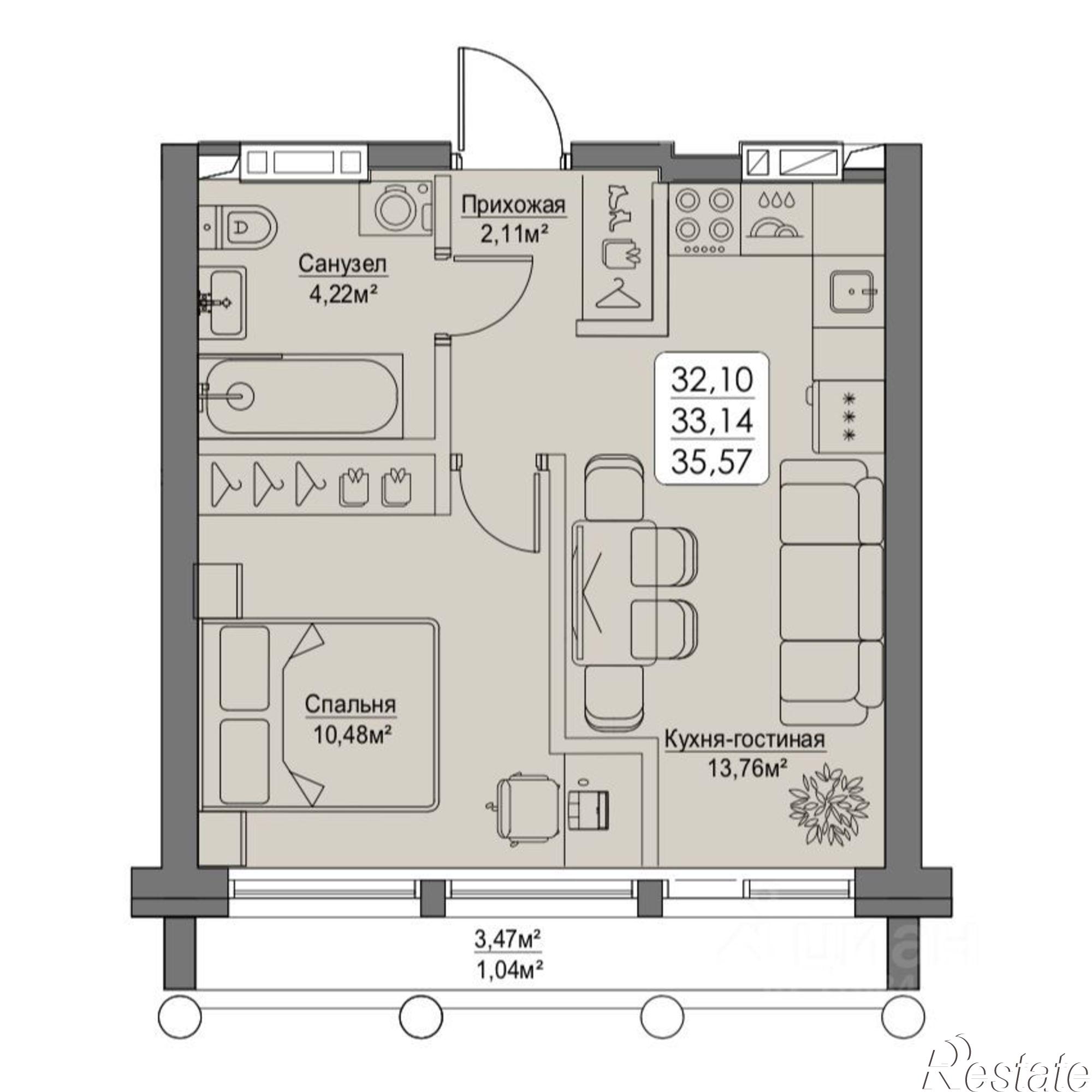 Купить квартиру за 10 737 400 рублей на ул Мыс Кунгасный, 2