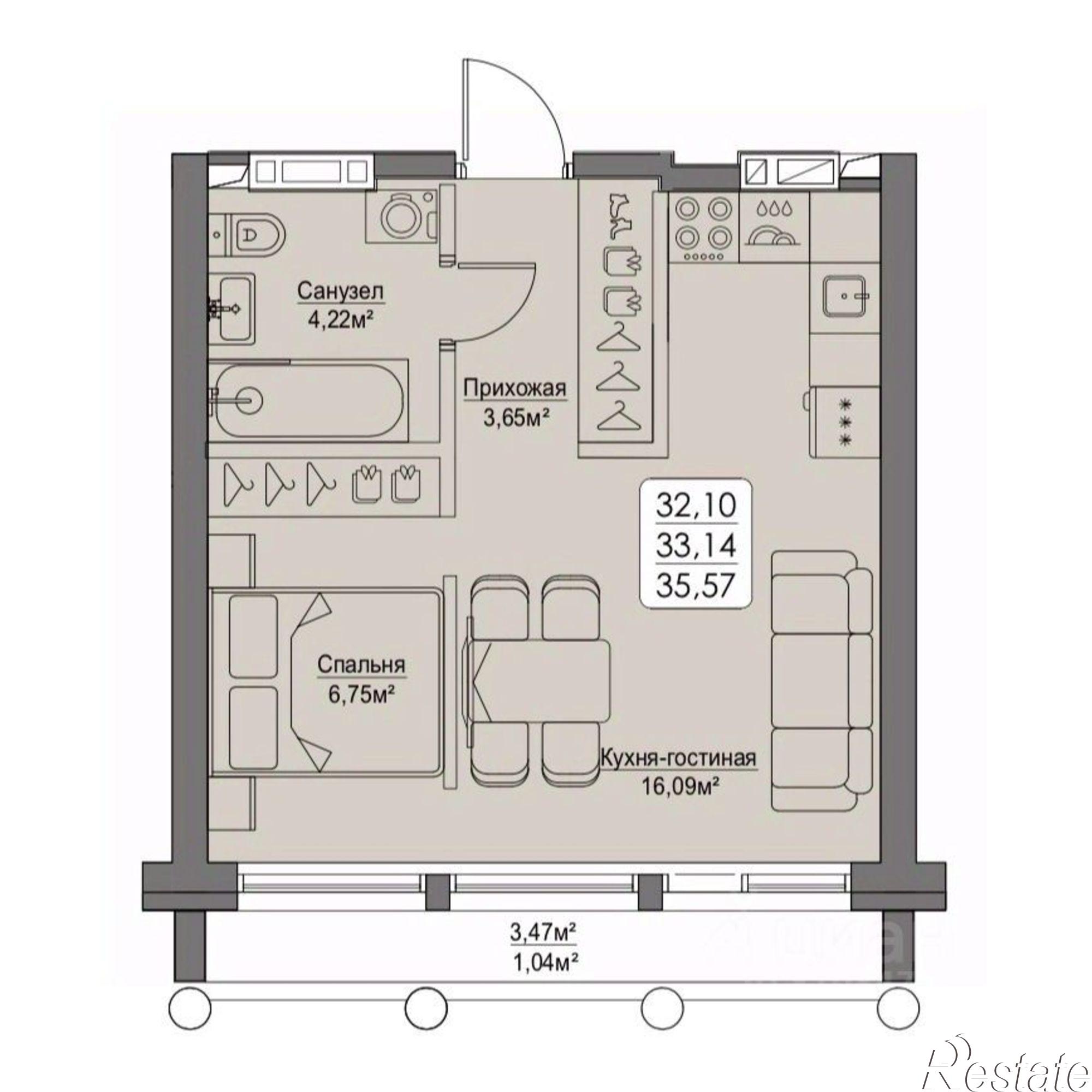 Купить квартиру за 10 737 400 рублей на ул Мыс Кунгасный, 2