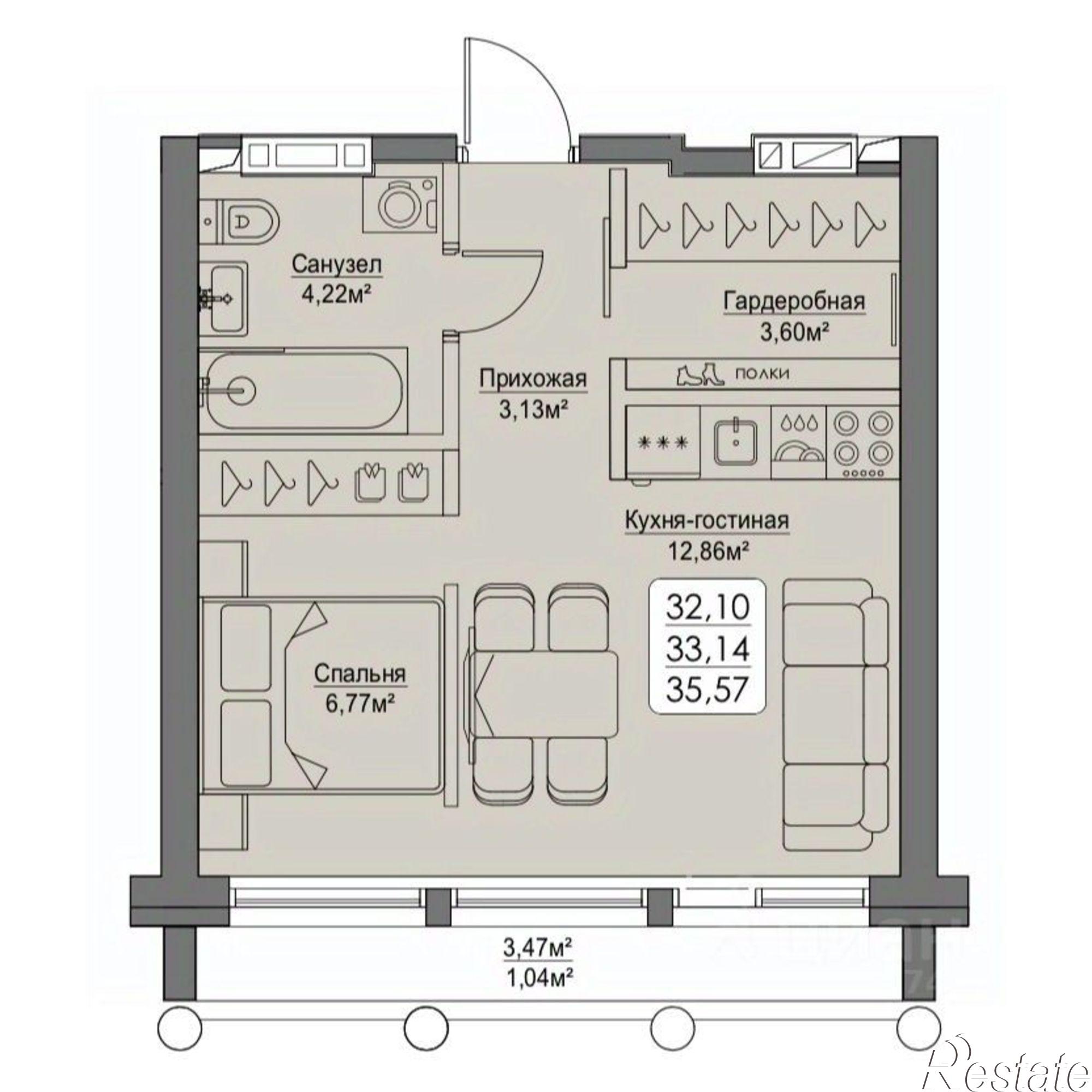 Купить квартиру за 10 737 400 рублей на ул Мыс Кунгасный, 2