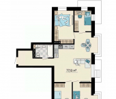 4-комн, 77 кв м, этаж 13/23 улица Мусоргского, 72/1