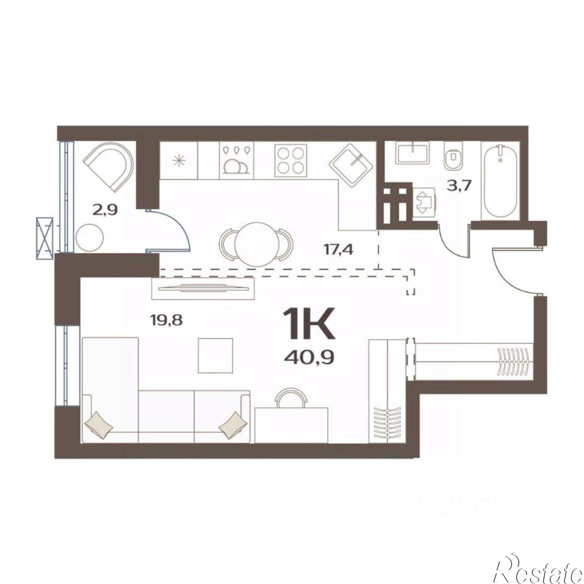 Купить квартиру за 7 194 100 рублей на улица Слуцкого, 5А/13