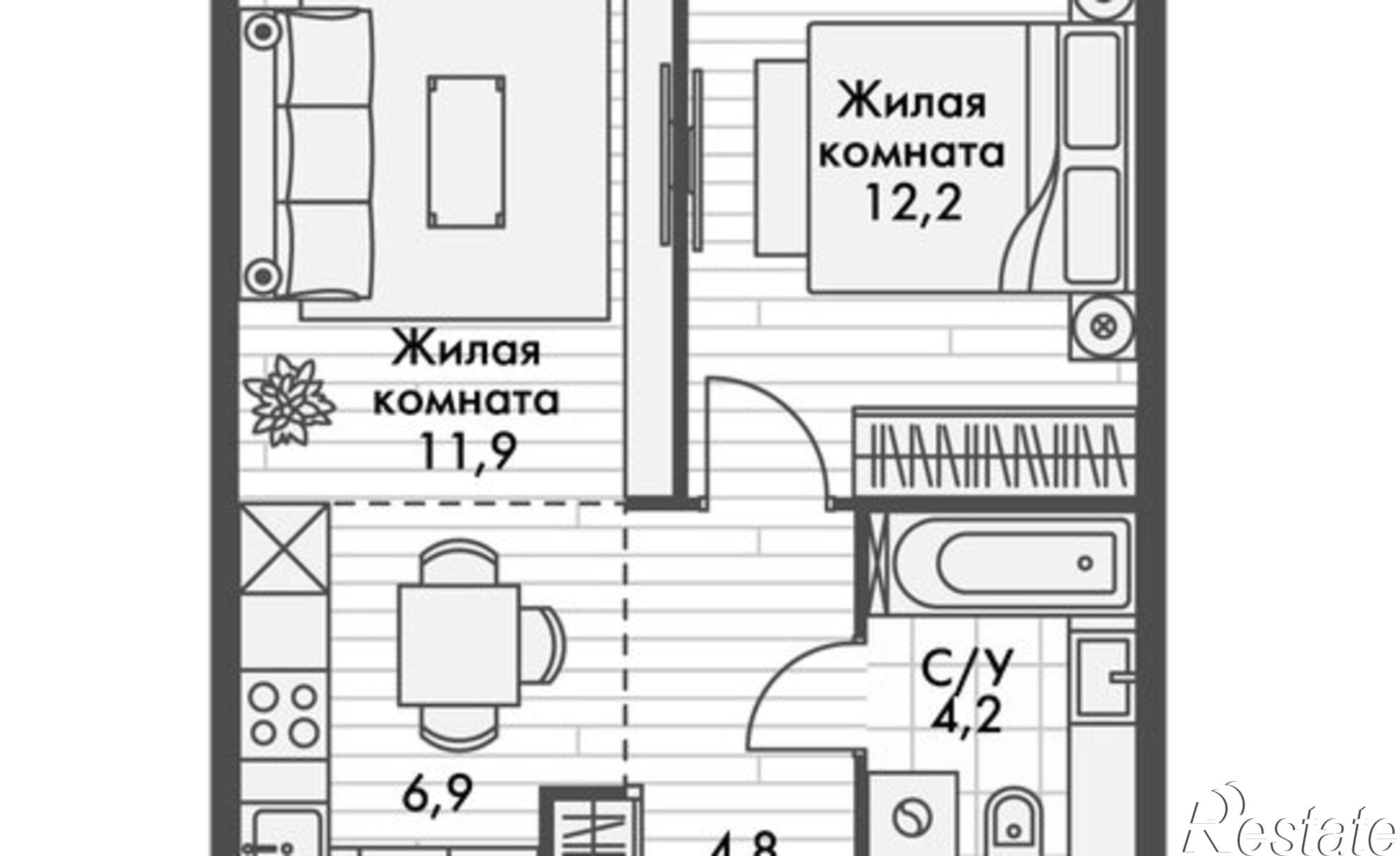 Купить квартиру за 7 044 010 рублей на ул Адмирала Горшкова, 5