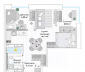 3-комн, 41 кв м, этаж 9/25 улица Нейбута, 137 с2