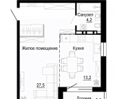 1-комн, 44 кв м, этаж 3/4 улица Бринера, 53 к3