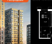 2-комн, 40 кв м, этаж 13/30 ул Адмирала Горшкова, 5