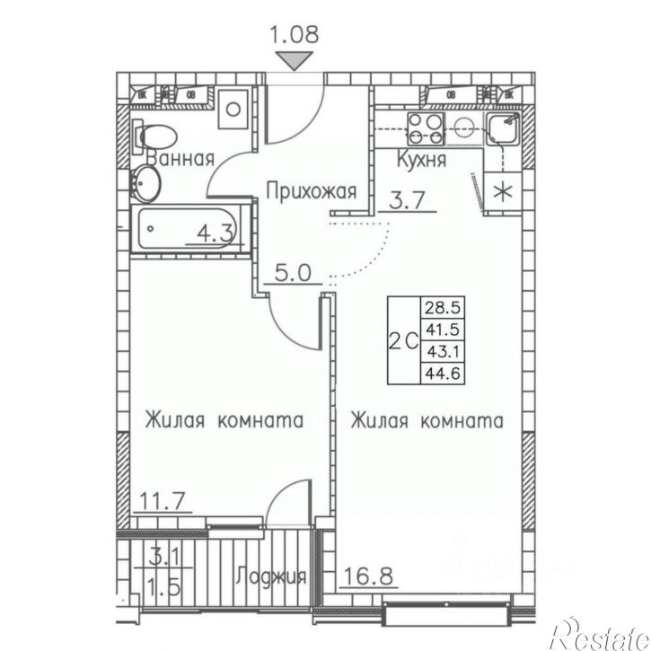 2-комн квартира в новом доме улица Расула Гамзатова, 7 к1,  д. 7 к1
