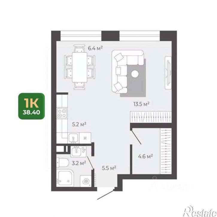 1-комн квартира в новом доме ул Расула Гамзатова, 7 1,  д. 7 1,  к. 1