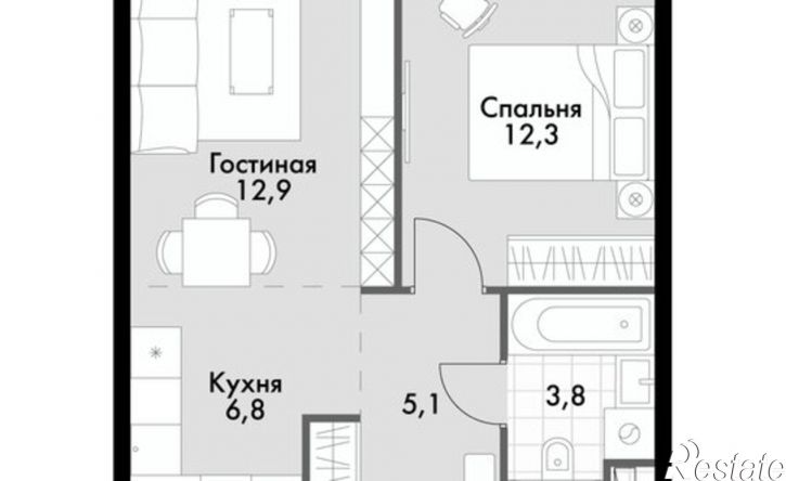 2-комн квартира в новом доме улица Адмирала Горшкова, 5,  д. 5