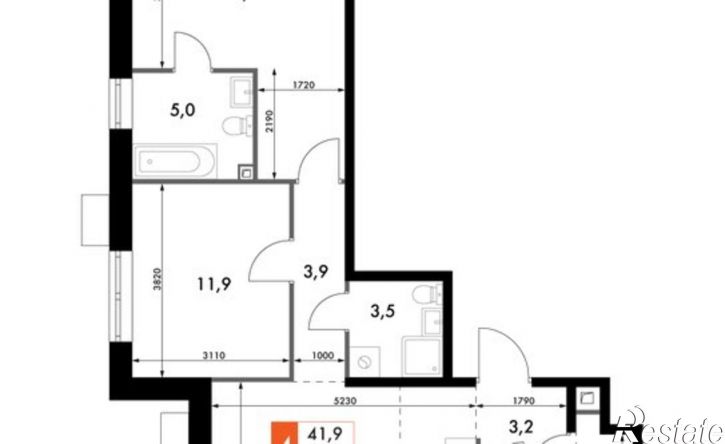 3-комн квартира в новом доме улица Адмирала Горшкова, 2 с1,  д. 2 с1