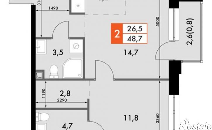 2-комн квартира в новом доме ул Адмирала Горшкова, 5,  д. 5