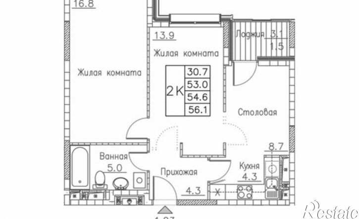 2-комн квартира в новом доме улица Расула Гамзатова, 7 к1,  д. 7 к1