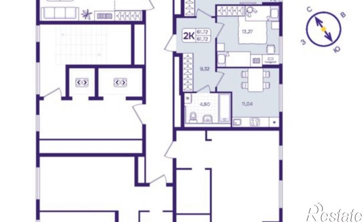 2-комн квартира в новом доме улица Борисенко, 100Е с3,  д. 100Е с3