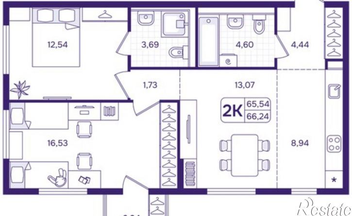 2-комн квартира в новом доме улица Борисенко, 100Е