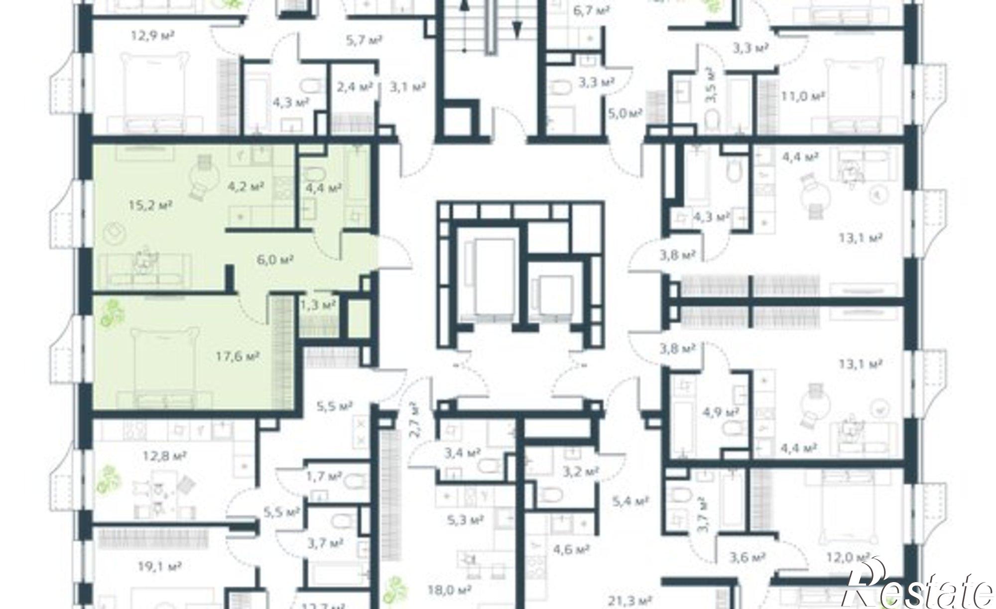 Купить квартиру за 11 785 100 рублей на улица Басаргина, 3 к1