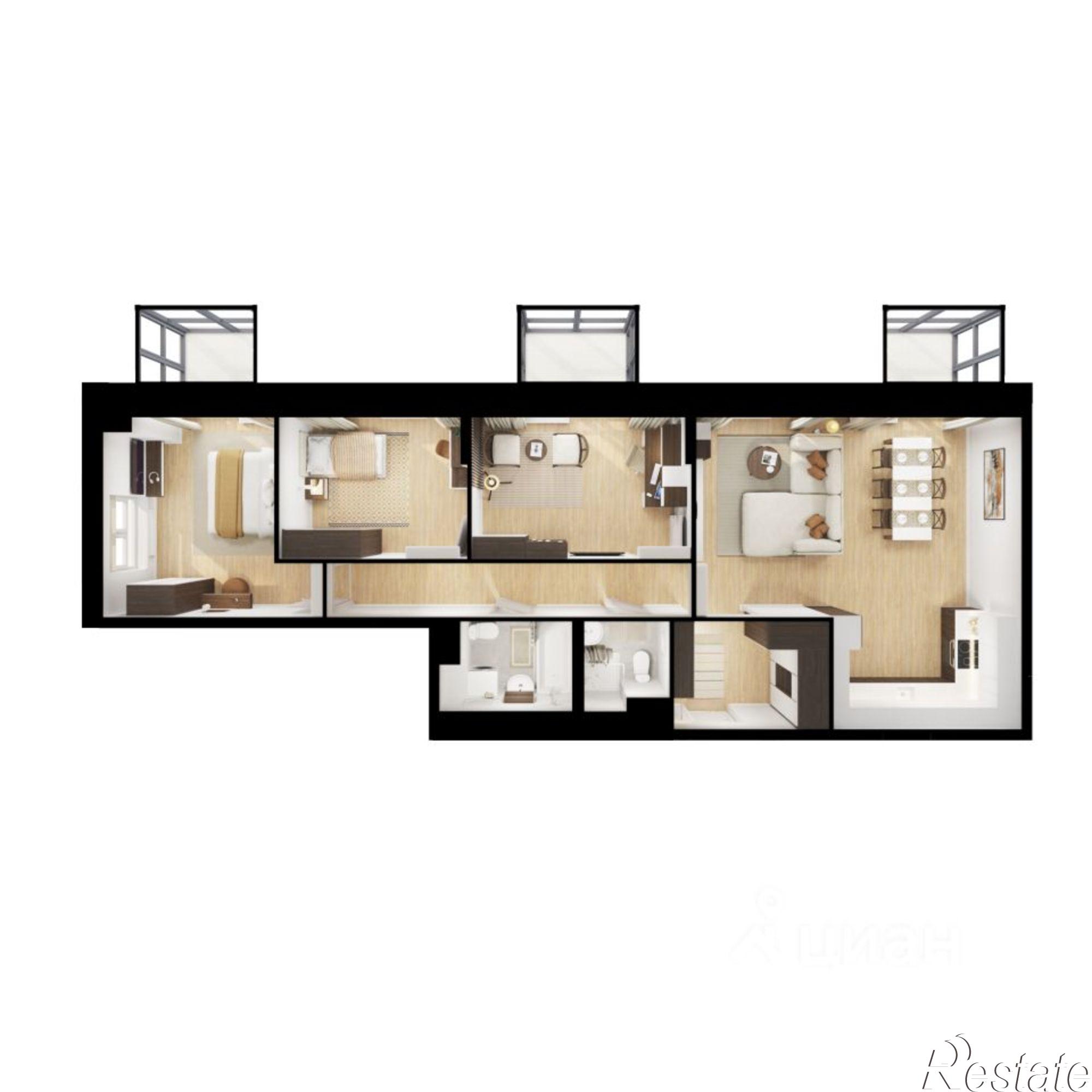 Купить квартиру за 16 325 600 рублей на улица Басаргина, 2 к6