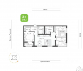 3-комн, 84 кв м, этаж 13/24 3-я Поселковая улица, 16/3