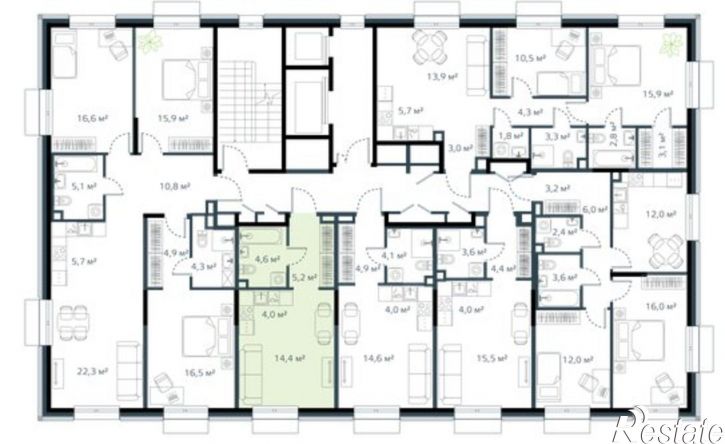1-комн квартира в новом доме улица Басаргина, 7 к1,  д. 7 к1