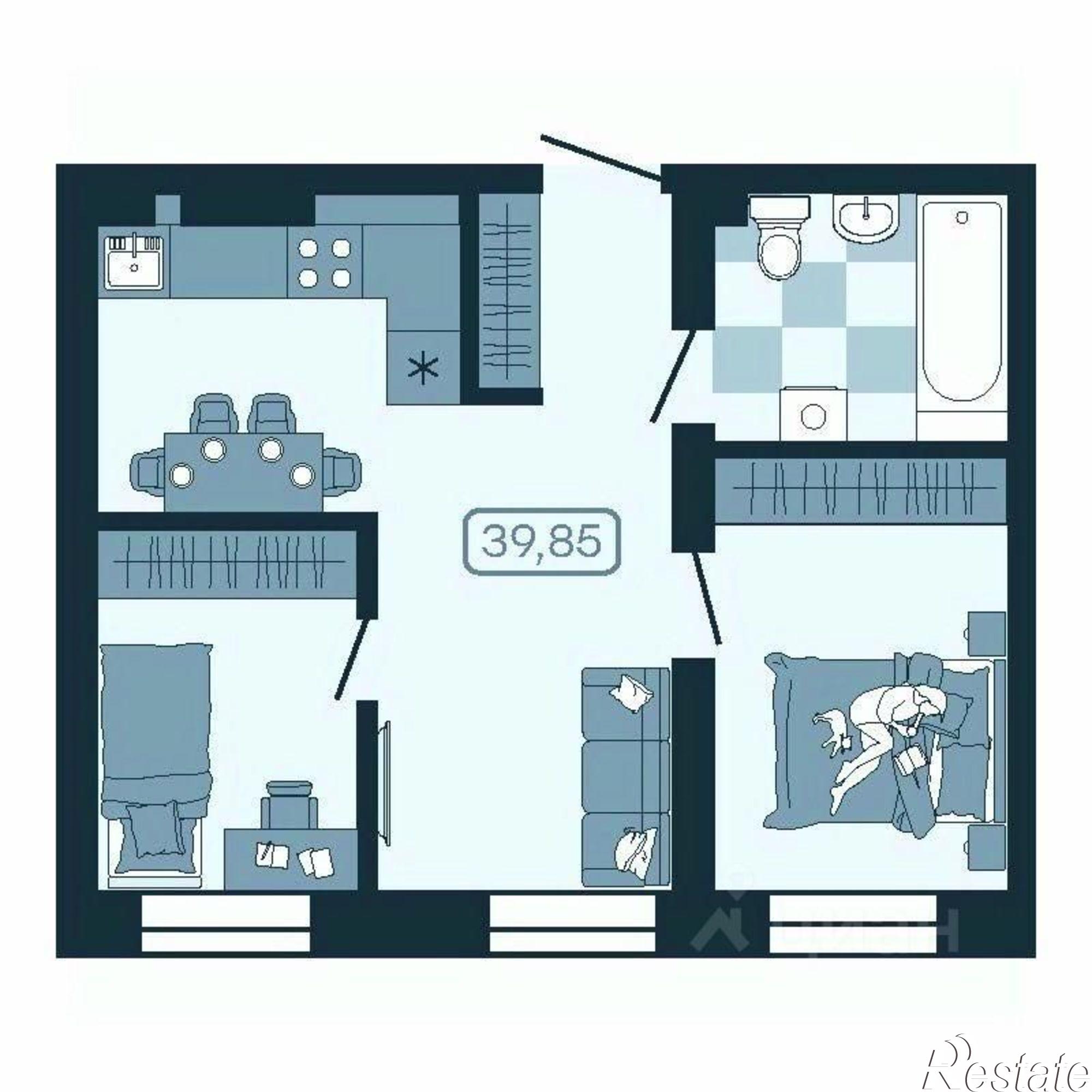 Купить квартиру за 7 230 780 рублей на улица Борисенко, 100К с1