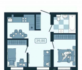 2-комн, 39 кв м, этаж 9/30 улица Борисенко, 100К с1