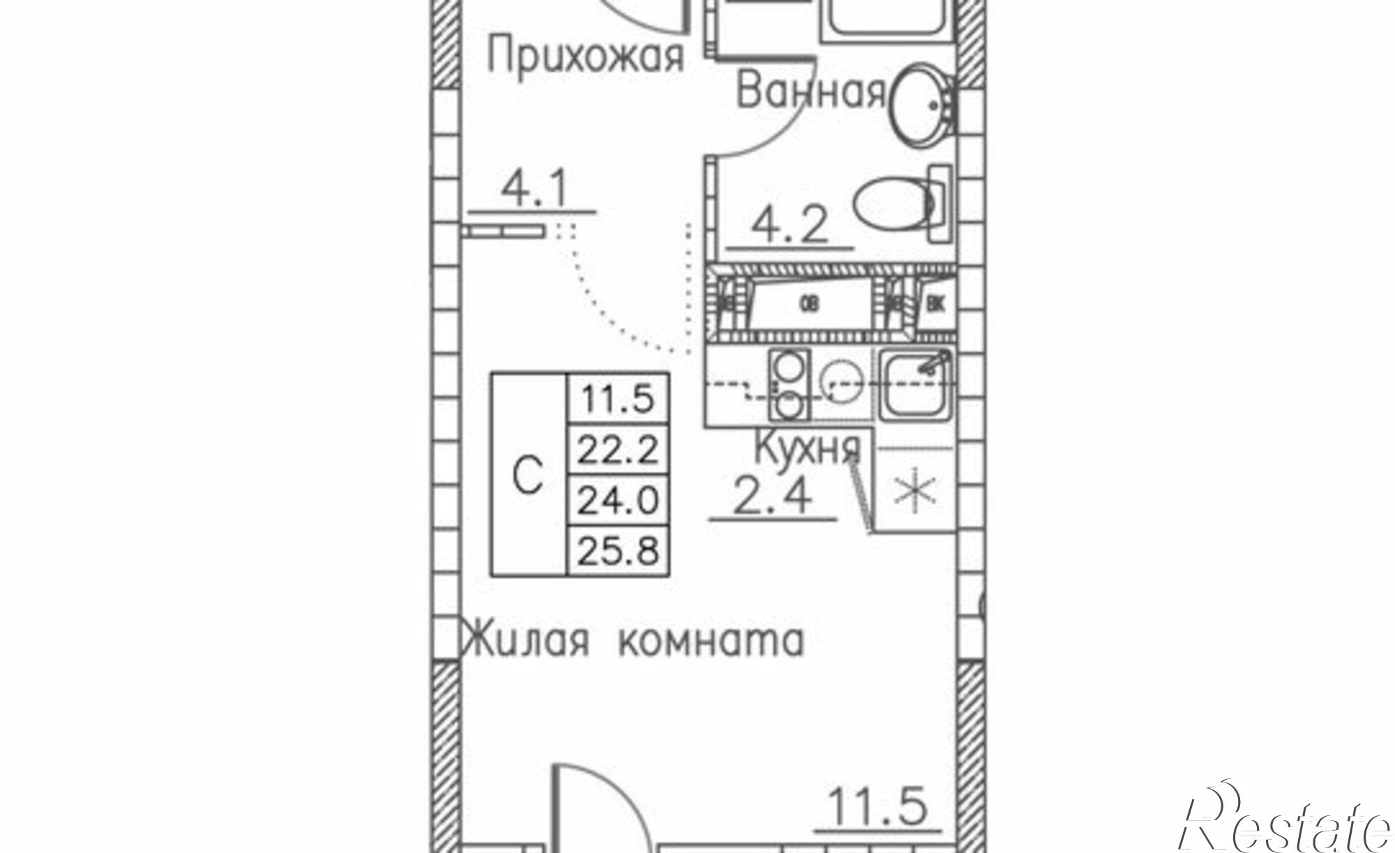 Купить квартиру за 6 105 910 рублей на улица Расула Гамзатова, 7 к1