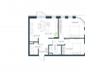 3-комн, 61 кв м, этаж 2/17 улица Басаргина, 3 к1