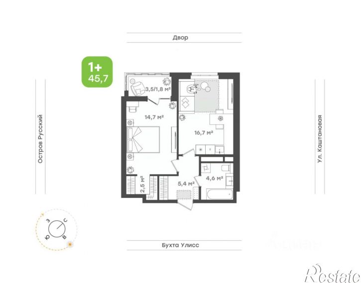 2-комн квартира в новом доме ул 3-я Поселковая, 16/2,  д. 16/2