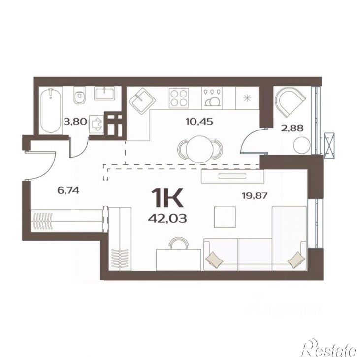 1-комн квартира в новом доме улица Слуцкого, 5А с4,  д. 5А с4