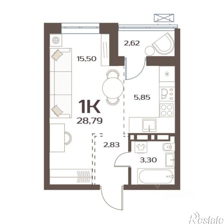 1-комн квартира в новом доме улица Слуцкого, 5А/13,  д. 5А/13