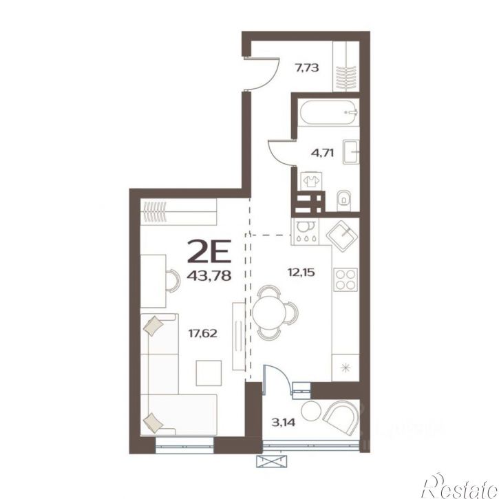 1-комн квартира в новом доме ул Слуцкого, 5А,  д. 5А