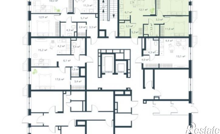 3-комн квартира в новом доме улица Басаргина, 3 к1,  д. 3 к1