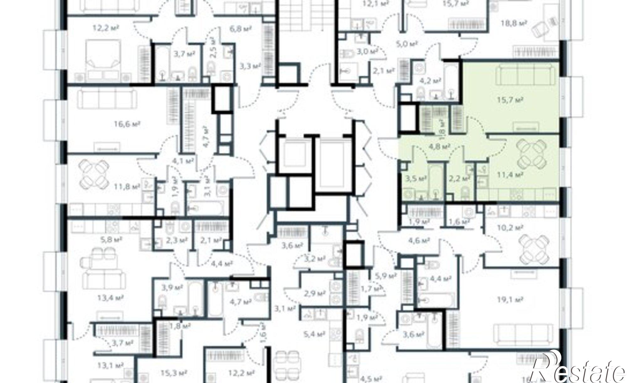 Купить квартиру за 8 516 760 рублей на улица Басаргина, 7 к1