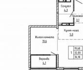 2-комн, 36 кв м, этаж 12/25 Днепровская улица, 25к8