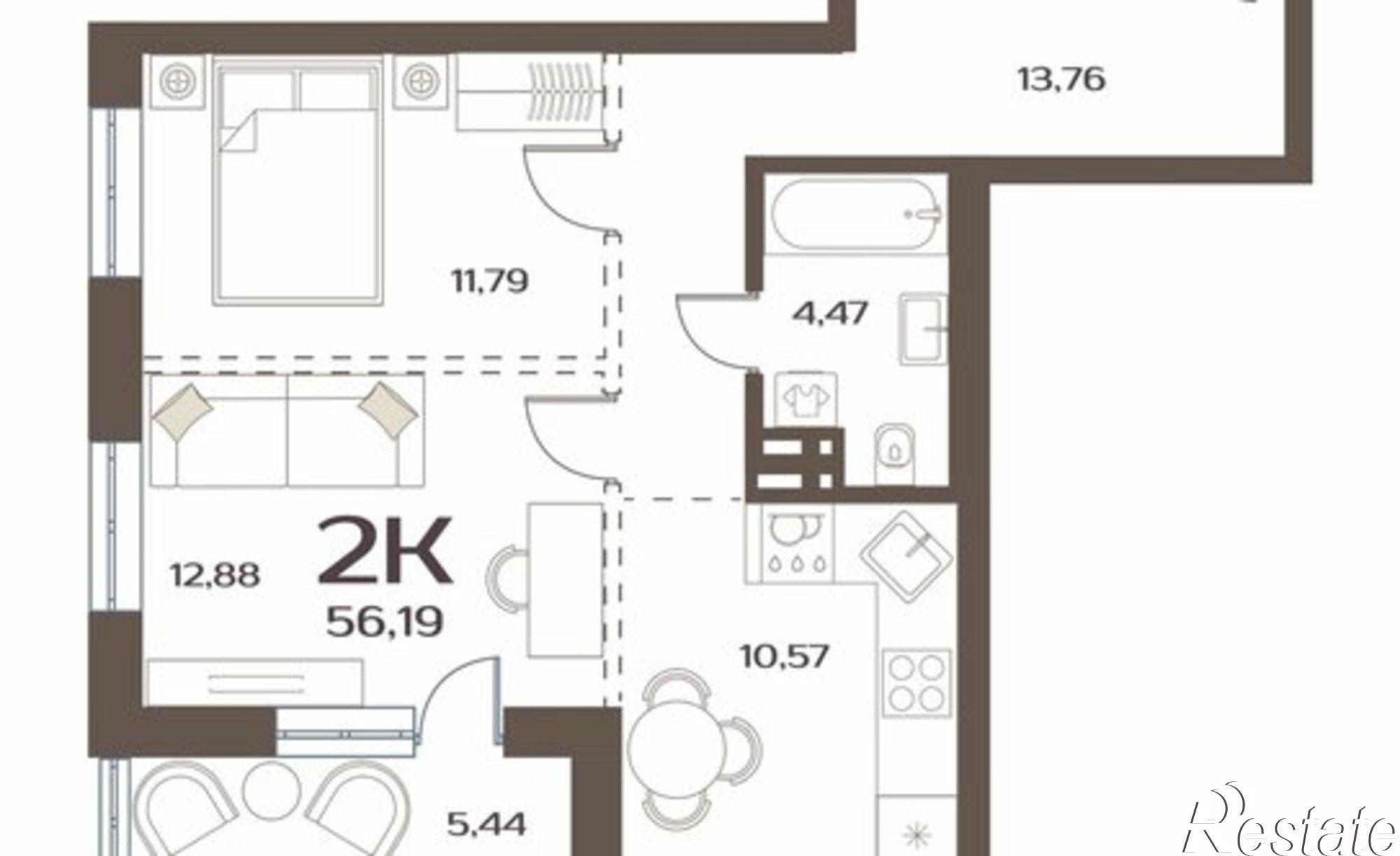 Купить квартиру за 9 717 000 рублей на ул Слуцкого, 5А